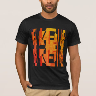 Camiseta MCM de tons Dourados laranja parece Design de efei