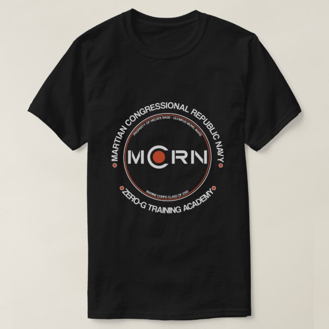 Camiseta MCRN Mars, academia de formação Zero-G marinha ori (Frente do Design)
