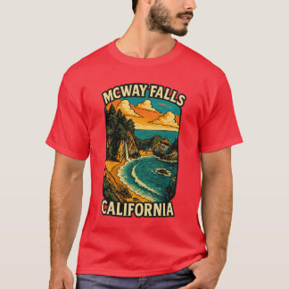 Camiseta McWay Falls Big Sur California Coastal Waterfall