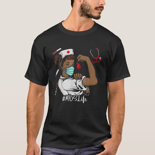 Camiseta MDS BLACK NURSE História Negra Mês Junho Mulheres (Frente)
