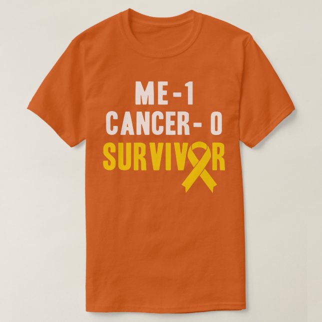 Camiseta Me 1 Cancer 0 - Sobrevivente de câncer infantil (Frente do Design)