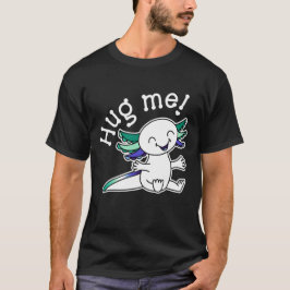 Camiseta Me abraça! Axolotl bonito em cores de orgulho Gay 
