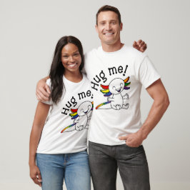 Camiseta Me abraça! Corante do Axolotl em LGBTQ+ Rainbow Pr
