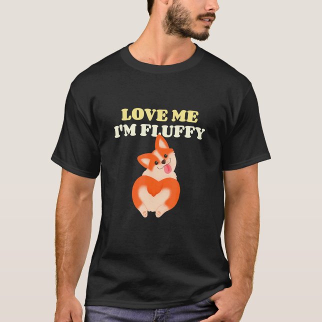 Camiseta Me Ame Eu Sou Bunda de Corgi Fofa (Frente)