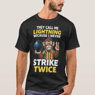Camiseta Me Chame Humor de Boliche Relâmpago Nunca Ataca Du