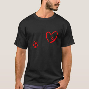 Camiseta ME@ coração vermelho amor bola vermelha fora gol c