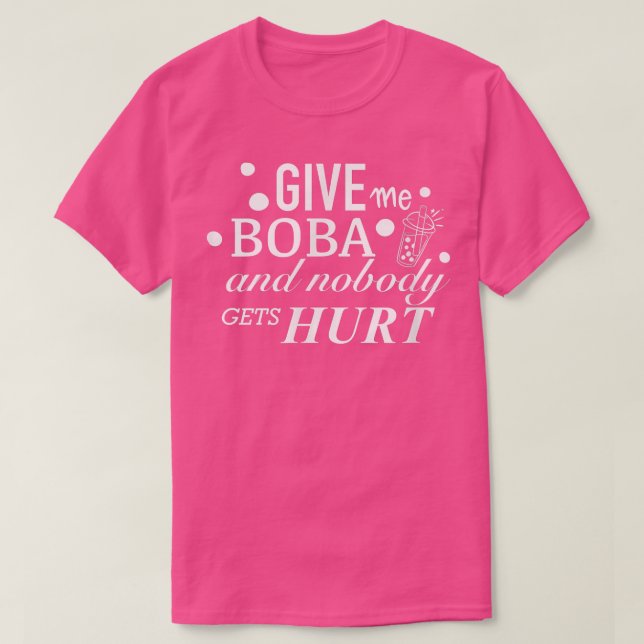 Camiseta Me dê Boba e ninguém se machuca Bubble Tea Litis (Frente do Design)