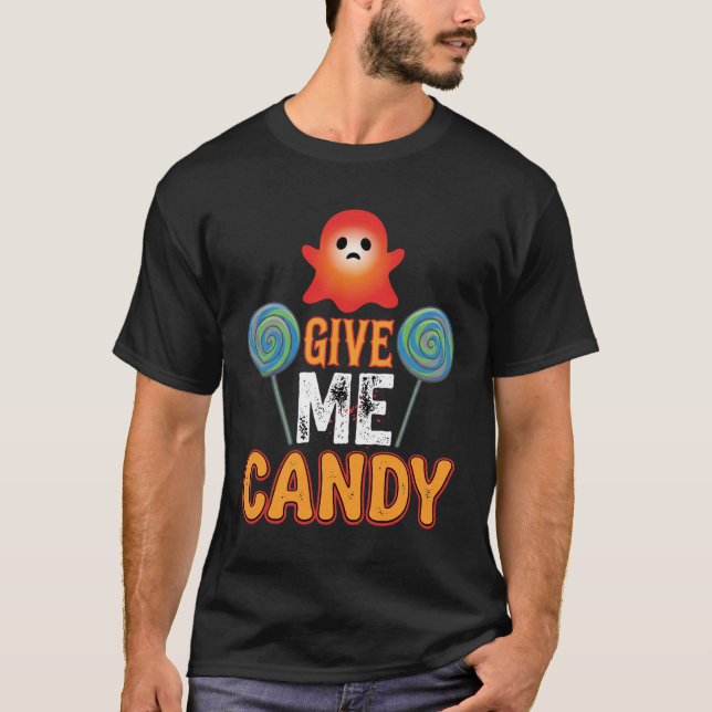 Camiseta Me Dê Doce Fantasma de Halloween_1 (Frente)