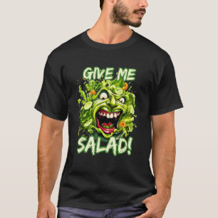 Camiseta Me Dê Salada Rosto de Alface Vegetariano Vegano