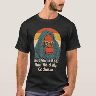 Camiseta Me Dê Uma Cerveja Segure Meu Cateter Bebendo Vovô
