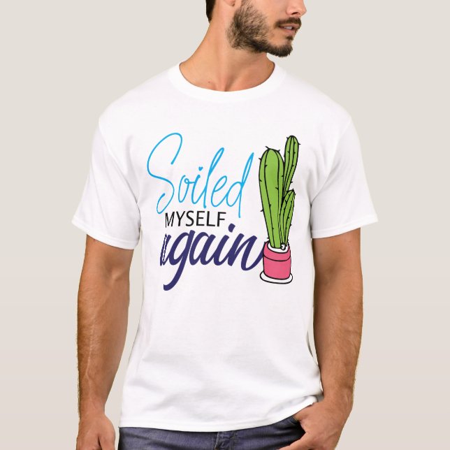 Camiseta Me Encharcava Novamente Engraçado Design Cactus (Frente)