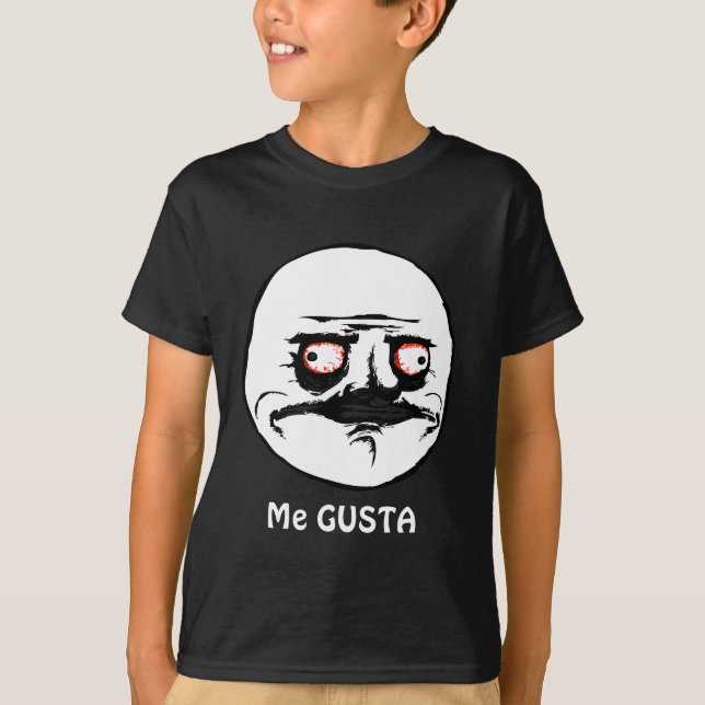 Camiseta Me Gusta, cara de quadrinhos furiosa (Frente)