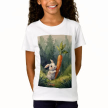 Meadow Bunny Dreams: Camisa-T Para Crianças Whimsi