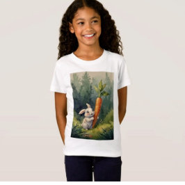 Camiseta Meadow Bunny Dreams: Camisa-T Para Crianças Whimsi