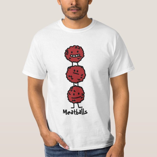 Camiseta Meatball dos Meatballs empilhado sobre se (Frente)