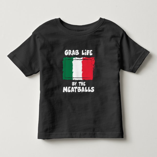 Camiseta Meatball italiano engraçado Italia Flag1 da ideia (Frente)