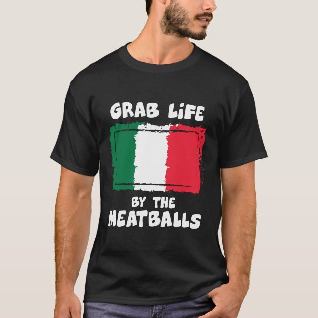 Camiseta Meatball italiano engraçado Italia Flag1 da ideia (Frente)