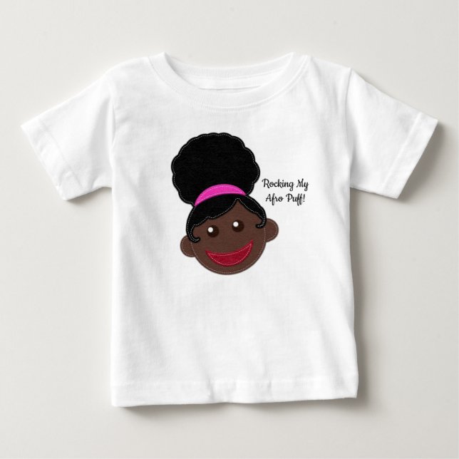 Camiseta Mecando Meu Afro Puff! Cabelo de Crianças Naturais (Frente)