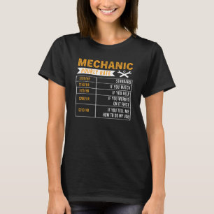 Camiseta Mecânica das Taxas Horárias da Mão de obra