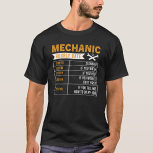 Camiseta Mecânica das Taxas Horárias da Mão de obra