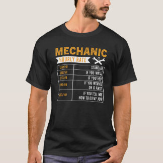 Camiseta Mecânica das Taxas Horárias da Mão de obra
