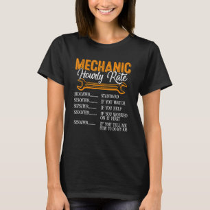 Camiseta Mecânica das Taxas Horárias Retroativas da Mão de