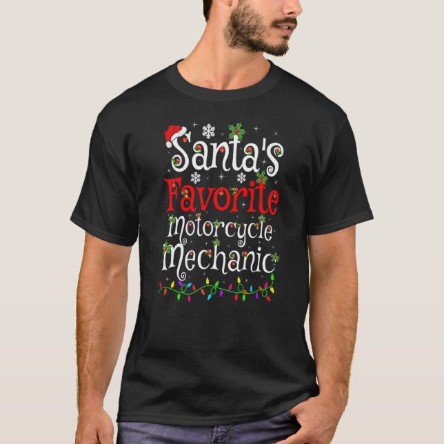 Camiseta Mecânica De Motocicletas Favorita Dos Papais noeis (Frente)