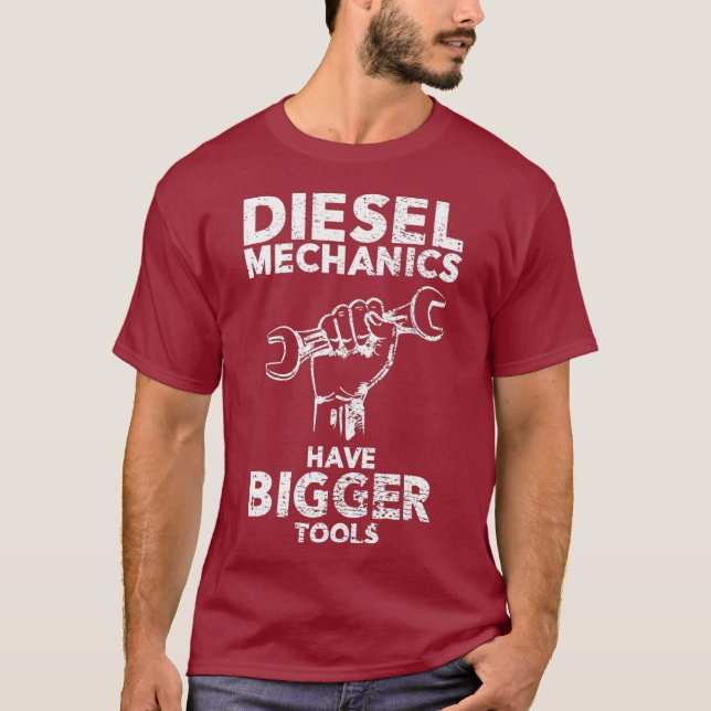 Camiseta Mecânica Diesel Funny Para Ferramentas Maiores Par (Frente)