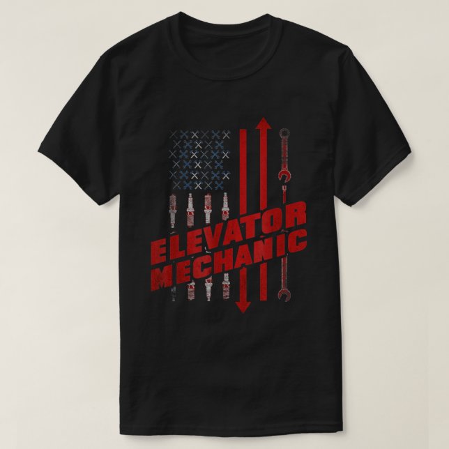 Camiseta Mecânica do elevador (Frente do Design)