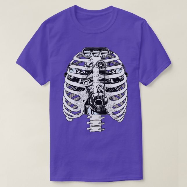 Camiseta Mecânica do esqueleto do Engenheiro mecânico (Frente do Design)