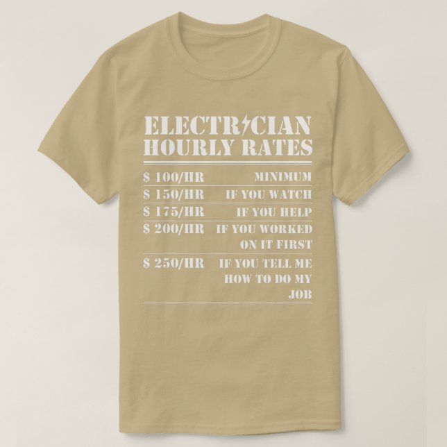 Camiseta Mecânica Elétrica Engraçada Por Taxa Horária Eletr (Frente do Design)