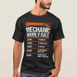 Camiseta Mecânica engraçada Taxa horária Futura Mecânica 1