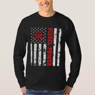 Camiseta Mecânica fina da linha vermelha, com bandeira dies