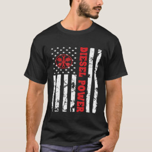 Camiseta Mecânica fina da linha vermelha, com bandeira dies