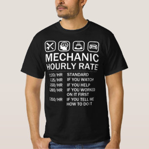 Camiseta Mecânica mecânica de automóveis de taxa horári