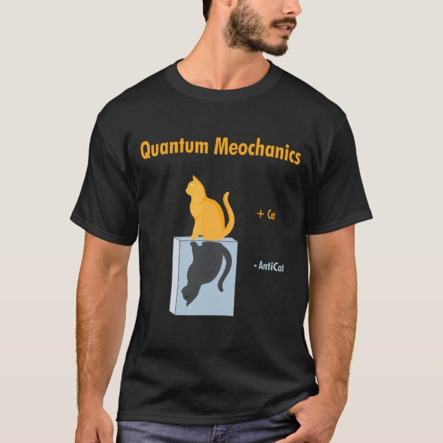 Camiseta Mecânica Quântica   Gato de Schrödinger Piada de F (Frente)