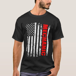 Camiseta Mecânico Bandeira EUA Profissões Orgulhosas