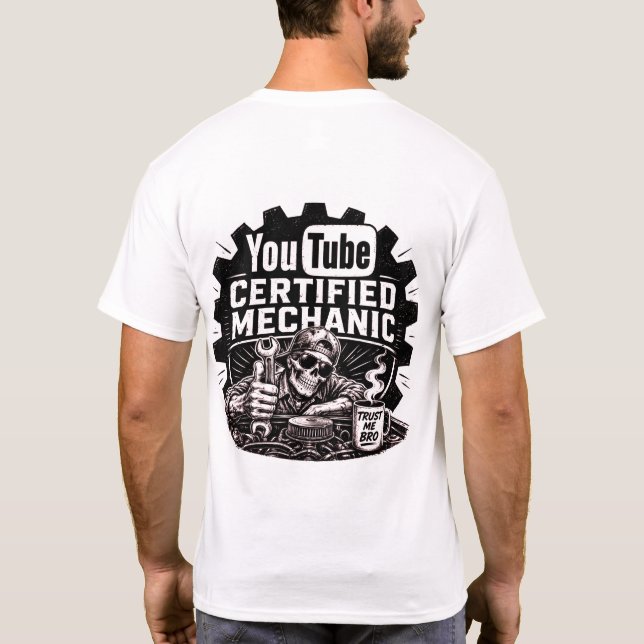 Camiseta Mecânico Certificado pelo YouTube (Verso)
