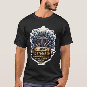 Camiseta Mecânico Cristão Mecânica é Meu Ministério Bíblia