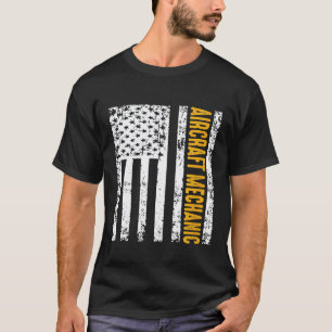 Camiseta Mecânico de Aeronaves Bandeira dos EUA Avião