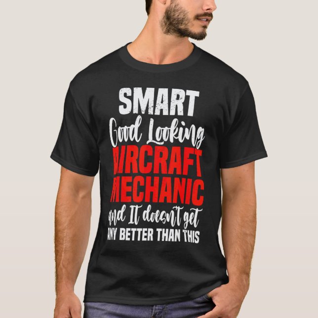 Camiseta Mecânico de Aeronaves Bem Aparente Mecânico de Avi (Frente)