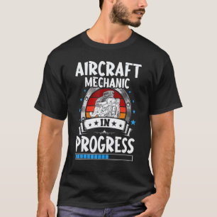 Camiseta Mecânico de Aeronaves de Garagem em Progresso Alun