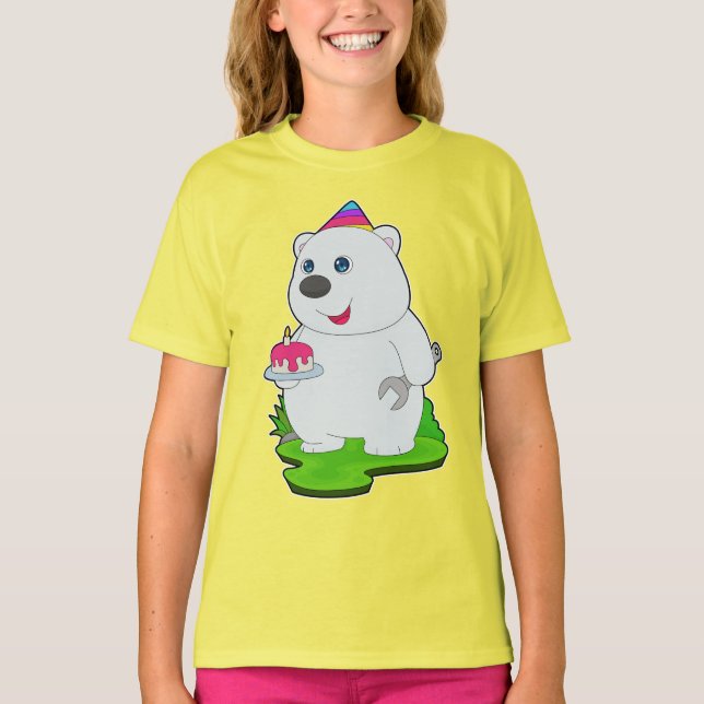 Camiseta Mecânico de aniversário de urso polar (Frente)