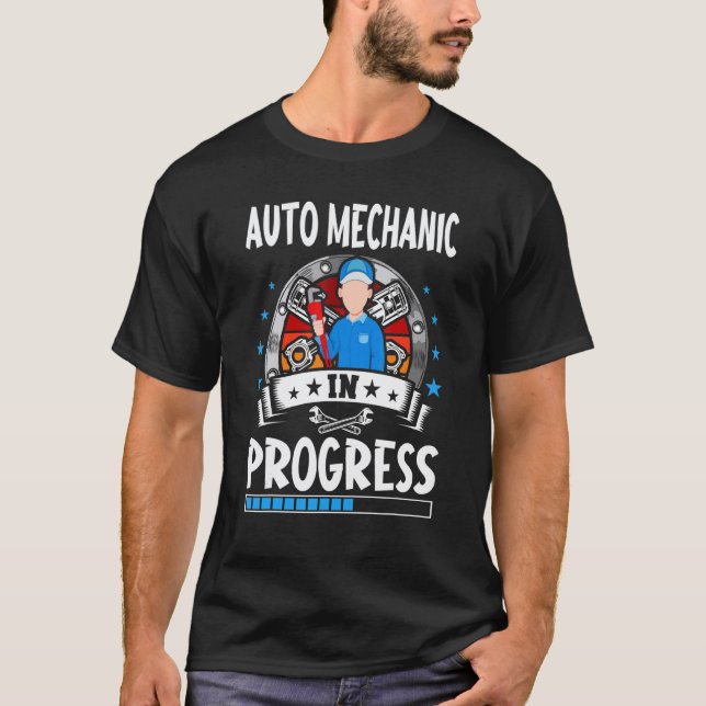 Camiseta Mecânico de Automóveis em Treinamento (Frente)