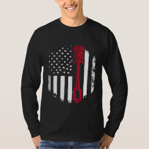 Camiseta Mecânico de Automóveis Patriota Americano Pistão B