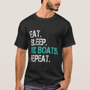 Camiseta Mecânico de Barco Sarcástico Comer Dormir Conserta
