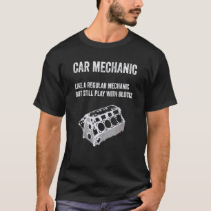 Camiseta Mecânico de Carros Brinca Com Blocos Mecânico de