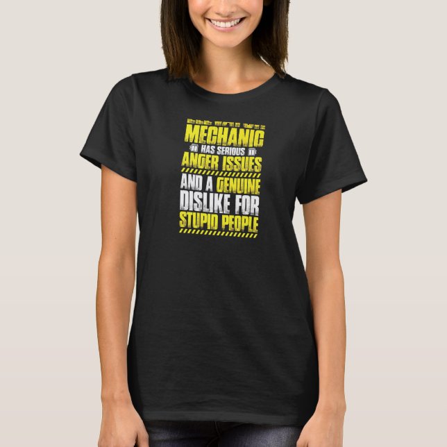 Camiseta Mecânico de Elevador com Problemas de Ira (Frente)