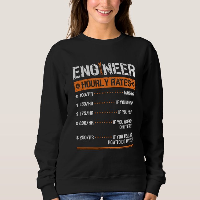 Camiseta Mecânico de Engenharia de Taxa Horária do engenhei (Frente)
