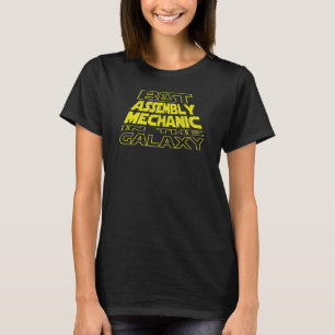 Camiseta Mecânico de Montagem Design Espacial Verso